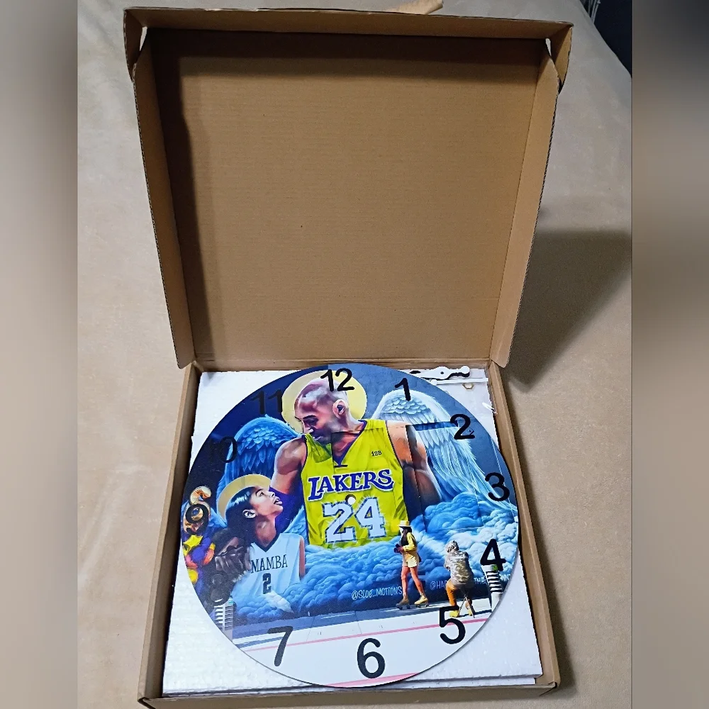 Lakers Kobe & Gigi Tribute Themed Wall Clock GREAT CHRISTMAS GIFT!!!!!!!